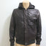 John Varvatos Leather Hooded Bomber Jacket Dark Brown Size Large