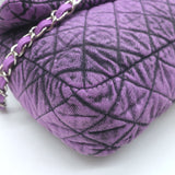 Chanel 2020 Denimpression Jumbo Chain Strap Quilted Flap Bag Purple