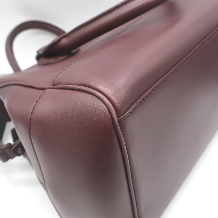 Bottega Veneta Ducale Intrecciato-Trim Bag Burgundy Leather Medium Crossbody