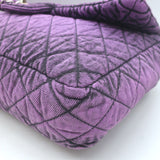 Chanel 2020 Denimpression Jumbo Chain Strap Quilted Flap Bag Purple