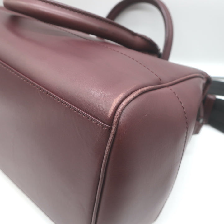 Bottega Veneta Ducale Intrecciato-Trim Bag Burgundy Leather Medium Crossbody