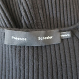 Proenza Schouler Bell Sleeve Midi Dress Black Ribbed Knit Size Small