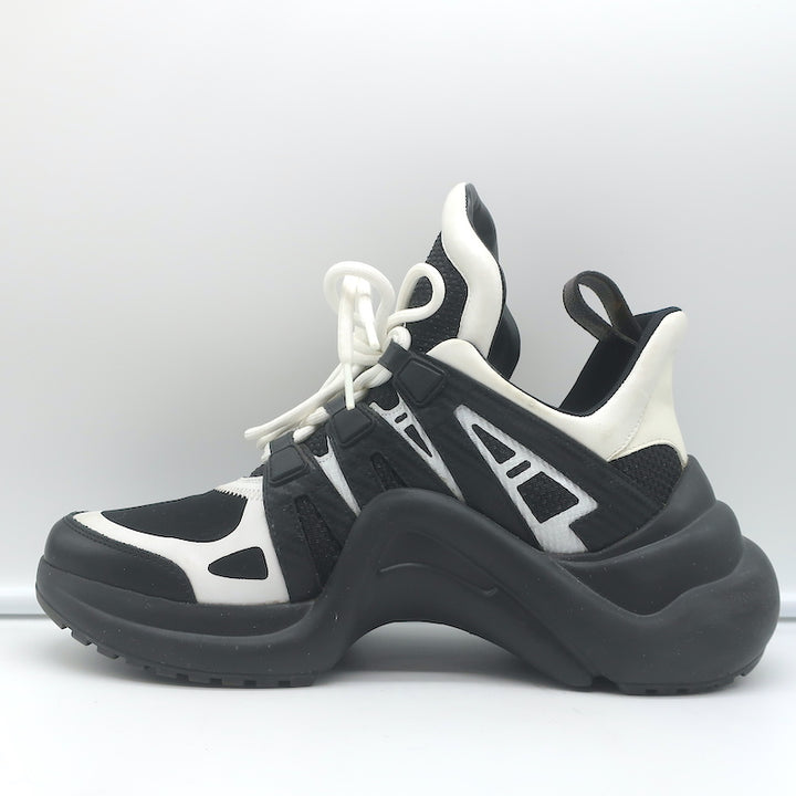 Louis Vuitton LV Archlight Sneakers Black Mesh &amp; White Leather Size 38