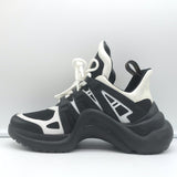 Louis Vuitton LV Archlight Sneakers Black Mesh & White Leather Size 38