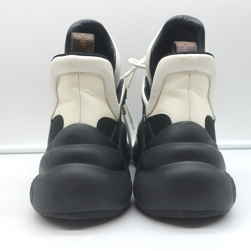 Louis Vuitton LV Archlight Sneakers Black Mesh &amp; White Leather Size 38
