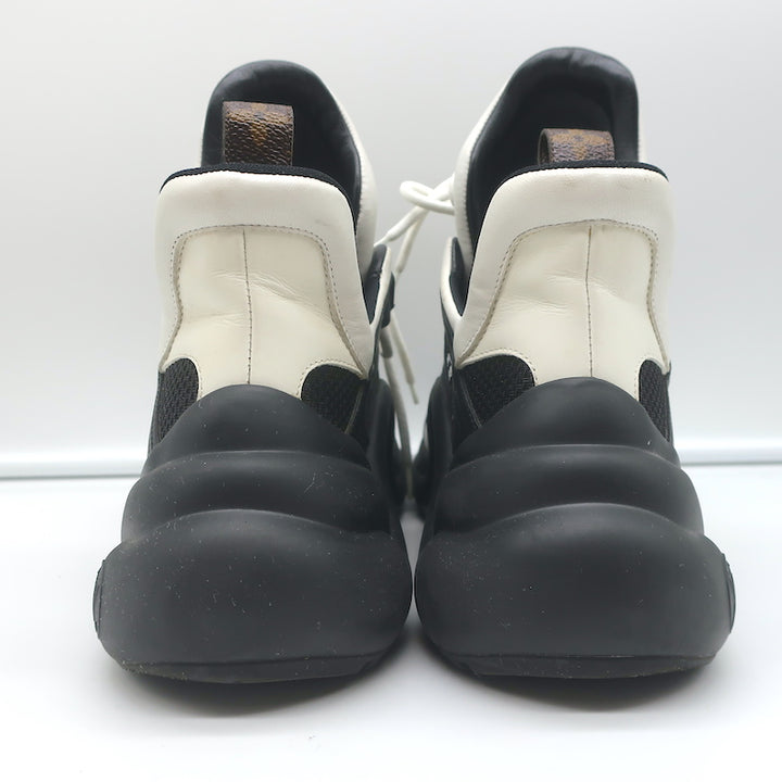 Louis Vuitton LV Archlight Sneakers Black Mesh &amp; White Leather Size 38
