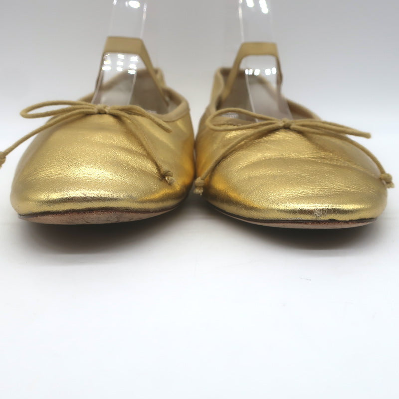 Loeffler Randall Leonie Ballet Flats Gold Metallic Leather Size 9