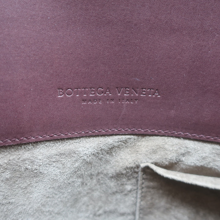 Bottega Veneta Ducale Intrecciato-Trim Bag Burgundy Leather Medium Crossbody