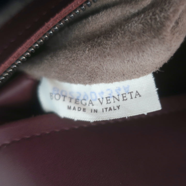 Bottega Veneta Ducale Intrecciato-Trim Bag Burgundy Leather Medium Crossbody