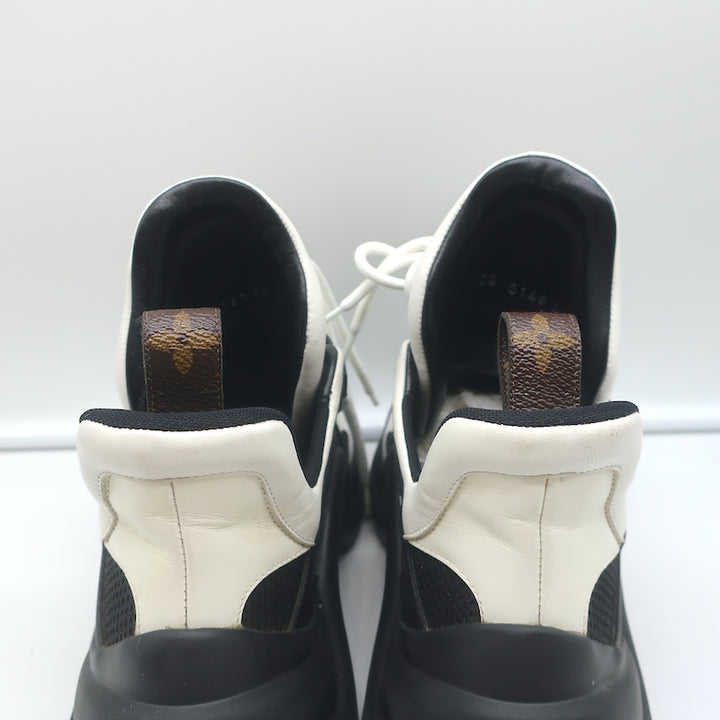 Louis Vuitton LV Archlight Sneakers Black Mesh &amp; White Leather Size 38