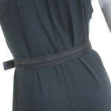 Saint Laurent Striped Canvas Belt Black/Gray Size Extra Small