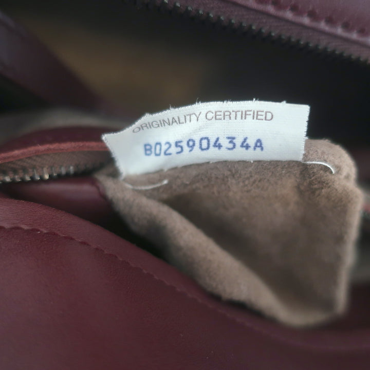 Bottega Veneta Ducale Intrecciato-Trim Bag Burgundy Leather Medium Crossbody