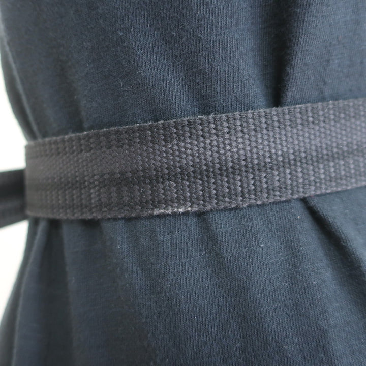 Saint Laurent Striped Canvas Belt Black/Gray Size Extra Small