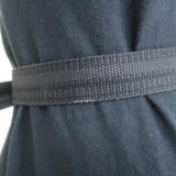 Saint Laurent Striped Canvas Belt Black/Gray Size Extra Small