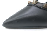 Valentino Noir Rockstud Caged Ankle Strap Pumps Black Leather Size 38