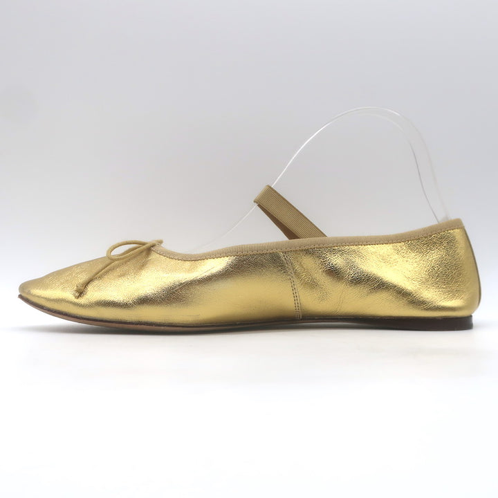 Loeffler Randall Leonie Ballet Flats Gold Metallic Leather Size 9