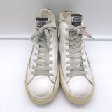 Golden Goose Francy Camo-Trim High Top Sneakers White Leather Size 36