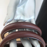 Dolce & Gabbana Top Handle Tote Burgundy Leather Medium Chain Strap Shoulder Bag