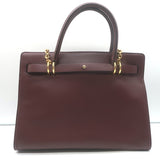 Dolce & Gabbana Top Handle Tote Burgundy Leather Medium Chain Strap Shoulder Bag