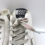 Golden Goose Francy Camo-Trim High Top Sneakers White Leather Size 36