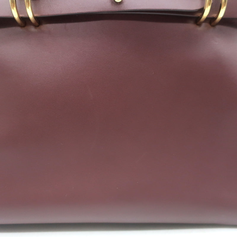 Dolce &amp; Gabbana Top Handle Tote Burgundy Leather Medium Chain Strap Shoulder Bag