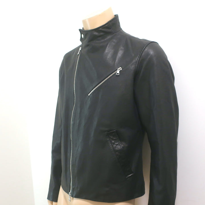 Vince Leather Biker Jacket Black Size Medium