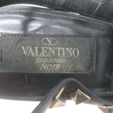 Valentino Noir Rockstud Caged Ankle Strap Pumps Black Leather Size 38