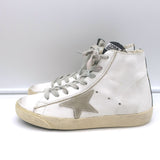 Golden Goose Francy Camo-Trim High Top Sneakers White Leather Size 36
