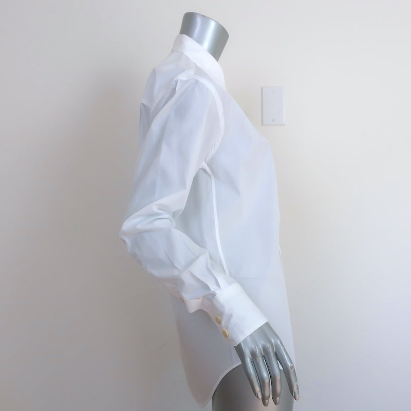Maria McManus Button-Up Shirt White Organic Cotton Size Small Long Sleeve Top