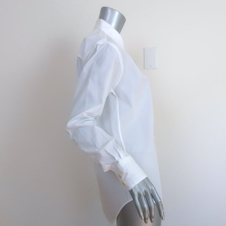 Maria McManus Button-Up Shirt White Organic Cotton Size Small Long Sleeve Top