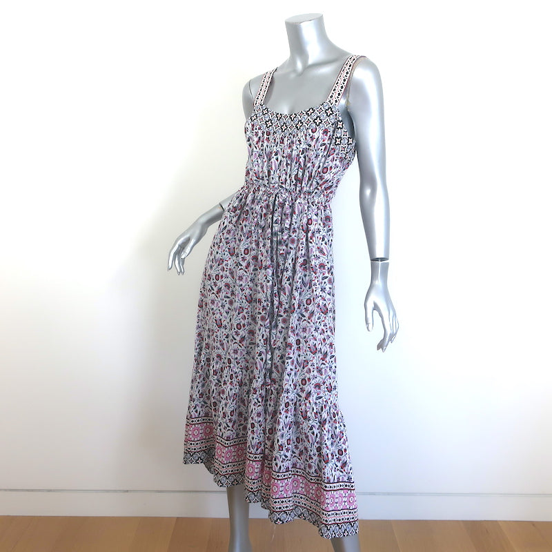 Xirena Lyra Midi Dress White/Multi Electric Poppy Print Cotton Size Small
