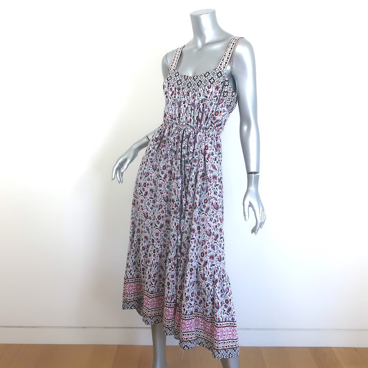 Xirena Lyra Midi Dress White/Multi Electric Poppy Print Cotton Size Small