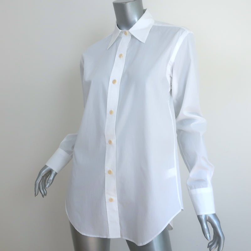 Maria McManus Button-Up Shirt White Organic Cotton Size Small Long Sleeve Top
