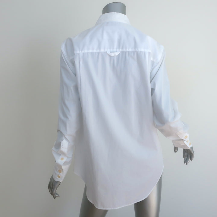 Maria McManus Button-Up Shirt White Organic Cotton Size Small Long Sleeve Top