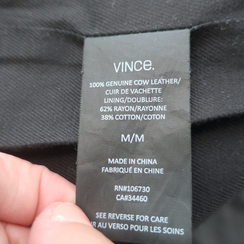 Vince Leather Biker Jacket Black Size Medium