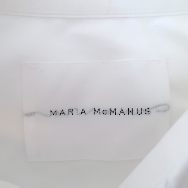 Maria McManus Button-Up Shirt White Organic Cotton Size Small Long Sleeve Top