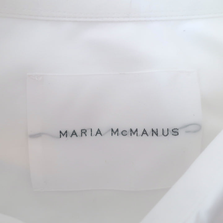 Maria McManus Button-Up Shirt White Organic Cotton Size Small Long Sleeve Top