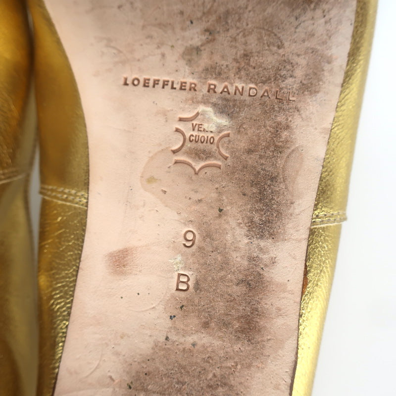 Loeffler Randall Leonie Ballet Flats Gold Metallic Leather Size 9