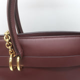 Dolce & Gabbana Top Handle Tote Burgundy Leather Medium Chain Strap Shoulder Bag