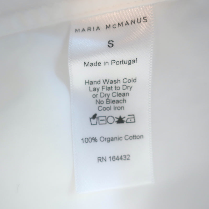 Maria McManus Button-Up Shirt White Organic Cotton Size Small Long Sleeve Top