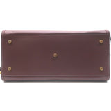 Dolce & Gabbana Top Handle Tote Burgundy Leather Medium Chain Strap Shoulder Bag