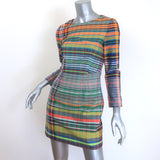Dries Van Noten Madras Plaid Mini Dress Neon Multicolor Size 34
