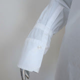 A.L.C. Monica Button Down Shirt White Cotton Size 4 Long Sleeve Top