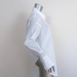 A.L.C. Monica Button Down Shirt White Cotton Size 4 Long Sleeve Top