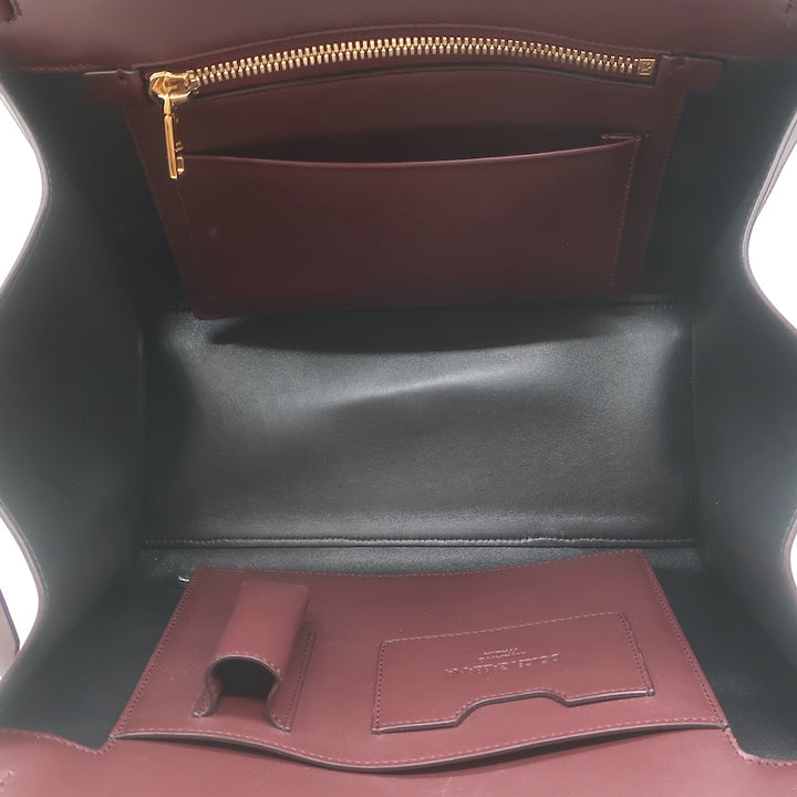 Dolce &amp; Gabbana Top Handle Tote Burgundy Leather Medium Chain Strap Shoulder Bag