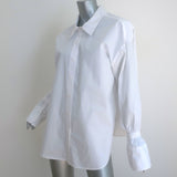 A.L.C. Monica Button Down Shirt White Cotton Size 4 Long Sleeve Top