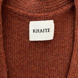 Khaite Lucy Cardigan Rust Brown Stretch Cashmere Size Small V-Neck Sweater