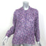 Isabel Marant Etoile Maria Blouse Purple Printed Cotton Size 36 Long Sleeve Top