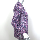 Isabel Marant Etoile Maria Blouse Purple Printed Cotton Size 36 Long Sleeve Top