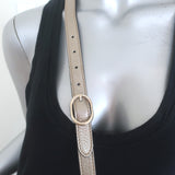 Gucci Bamboo Top Handle Tote Gold Pebbled Leather Medium Crossbody Bag